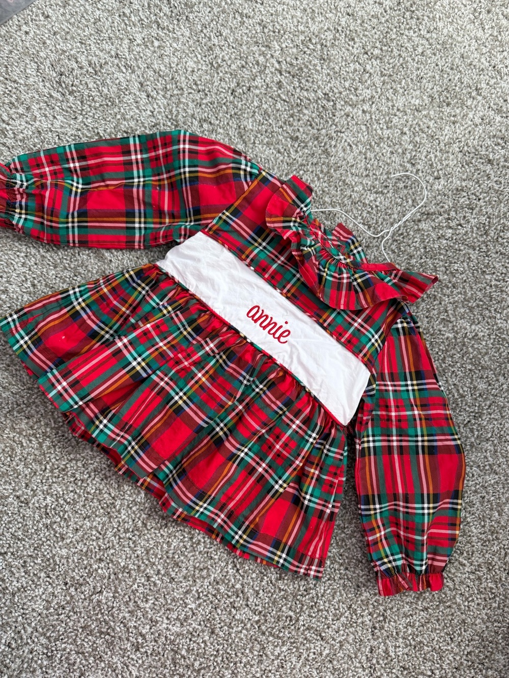 Cecil & Lou Red Plaid Girls Diaper Set Christmas - Personalized "Annie" Size 2T